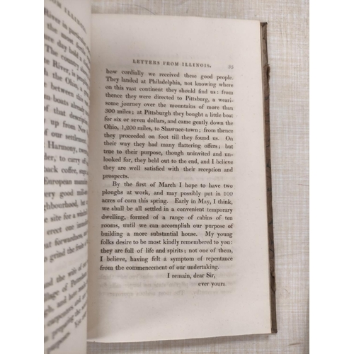 163 - BIRKBECK  MORRIS.  Letters from Illinois. Qtr. calf. 3rd ed., 1818; also Ratcliffe Hi... 