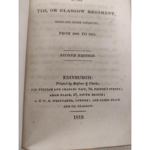 168 - (POCOCKE CAPT. THOMAS).  Journal of a Soldier of the 71st, or Glasgow Regiment, Highland Light ... 