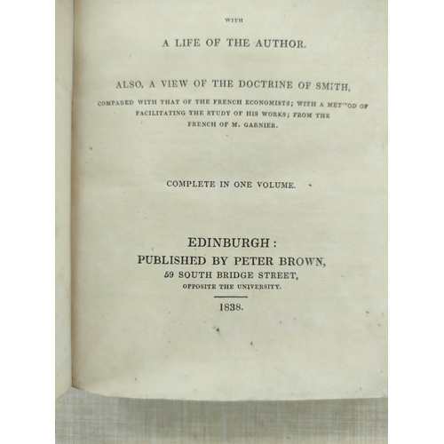 101 - SMITH ADAM.  An Inquiry into the Nature & Causes of the Wealth of Nations. 3 vols. Old red cloth... 