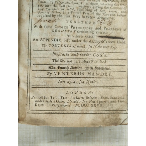 116 - WALKINGAME FRANCIS.  The Tutor's Assistant Being a Compendium of Arithmetic, ed. by T. Cro... 