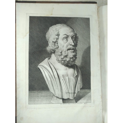 42 - HOMER.  The Iliad, translated by Mr. Pope. Eng. frontis. Folio. Half calf, wear & tend... 