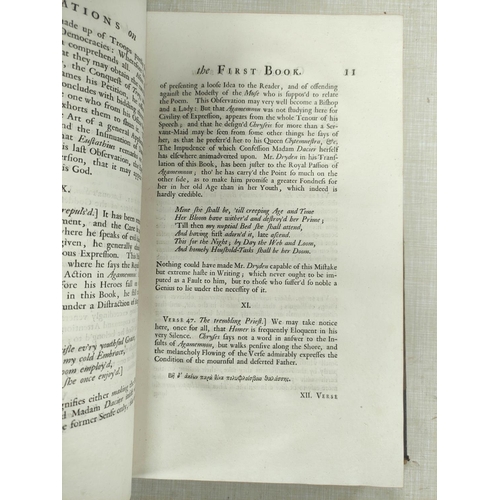 42 - HOMER.  The Iliad, translated by Mr. Pope. Eng. frontis. Folio. Half calf, wear & tend... 