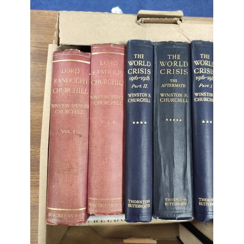 85 - CHURCHILL WINSTON S.  13 various vols. by or re. Churchill; also 3 others.  (16).