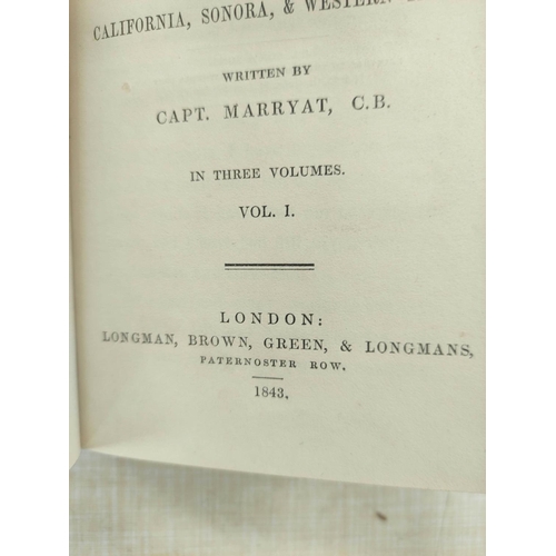 98 - MARRYAT CAPT.  Narrative of the Travels & Adventures of Monsieur Violet in California,... 