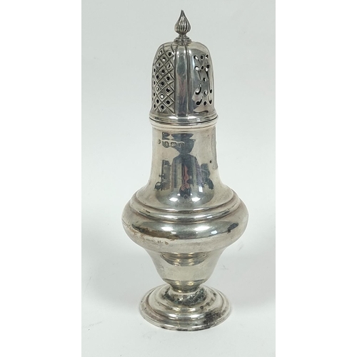 4 - Silver baluster caster, by Adie Brothers, Birmingham 1918, 154g / 5oz.