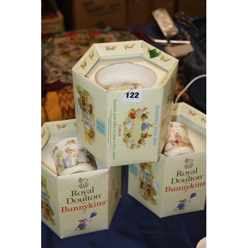 122 - Three Royal Doulton Bunnykins Baby Sets.