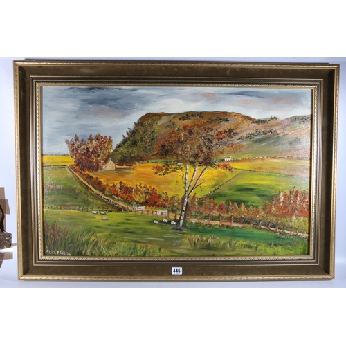 418 - ALICE FAIR (Scottish Contemporary), Benarty Hill? oil on board, signed and dated (19)76 lower left, ... 