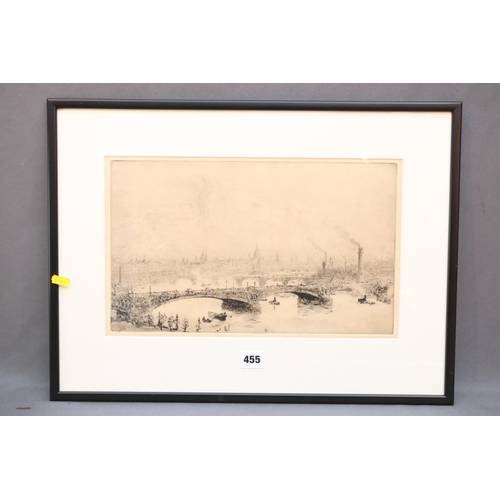 427 - Manner of WILLIAM LIONEL WYLLIE RA (1851-1931), London, etching, unsigned, 22cm x 37cm, frame 39cm x... 