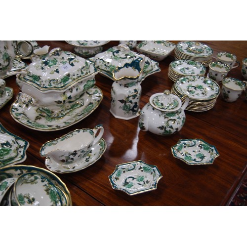 251 - Mason's Ironstone 'Chartreuse' pattern tea, coffee, dinner and table wares comprising a large tureen... 