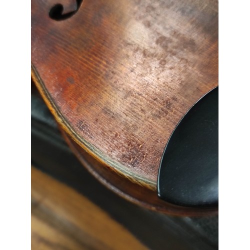 233 - Antique cased violin with bow.