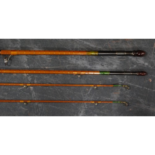 185 - Fishing interest: Five Hardy of Alnwick fishing rods to include a 13½ft Spey rod, c. 1960, a 13ft Pa... 