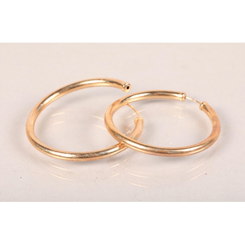 80 - Pair of 9 carat yellow gold hoop earrings; 2.1g gross weight