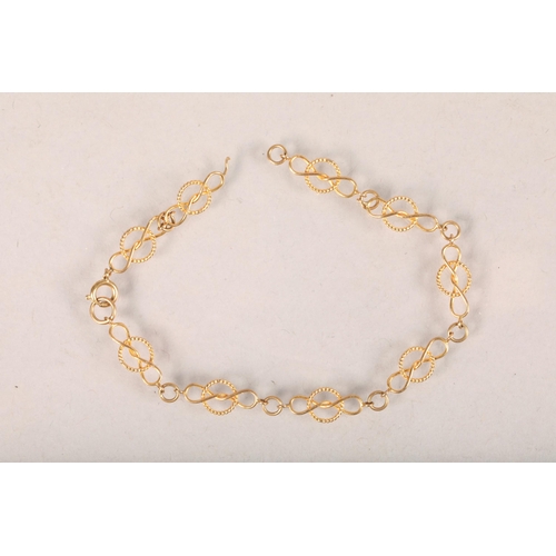 87 - 9 carat yellow gold bracelet; 2g gross weight