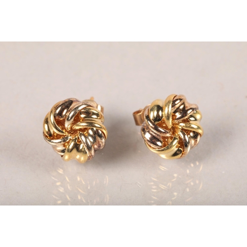 89 - Pair of 9 carat yellow gold earrings; 1.1g gross weight