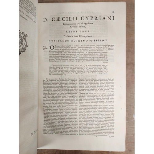 245 - CYPRIANUS S. CAECILIUS (Bishop of Carthage).  Opera. 3 parts in one. Eng. frontis & rubricated t... 