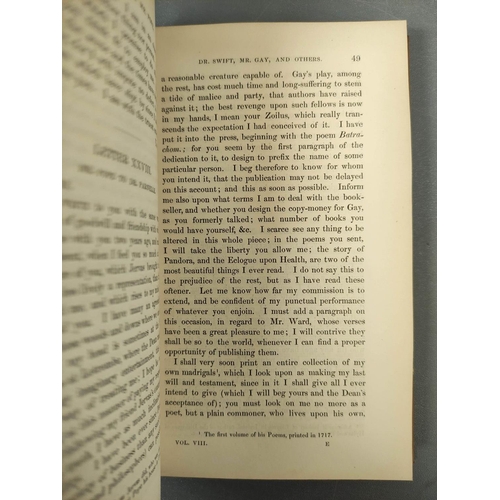 250 - POPE ALEXANDER.  The Works. Ed. by William Roscoe. 8 vols. Eng. port. frontis. Nice reboun... 