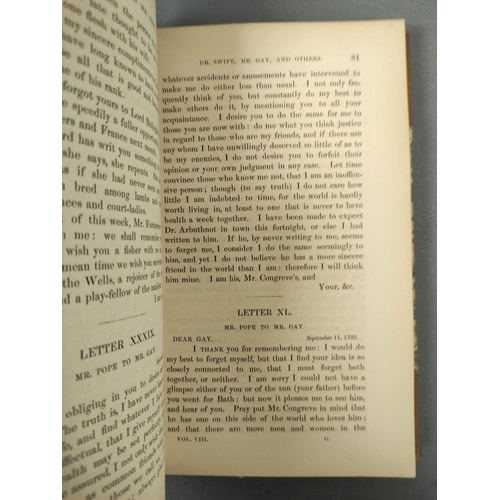 250 - POPE ALEXANDER.  The Works. Ed. by William Roscoe. 8 vols. Eng. port. frontis. Nice reboun... 