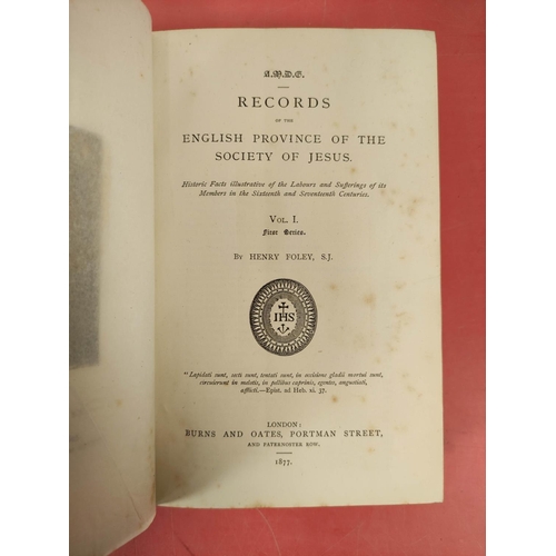 255 - SOCIETY OF JESUS.  Records of the English Province. Series 1 to 12 in five, & 3 others... 