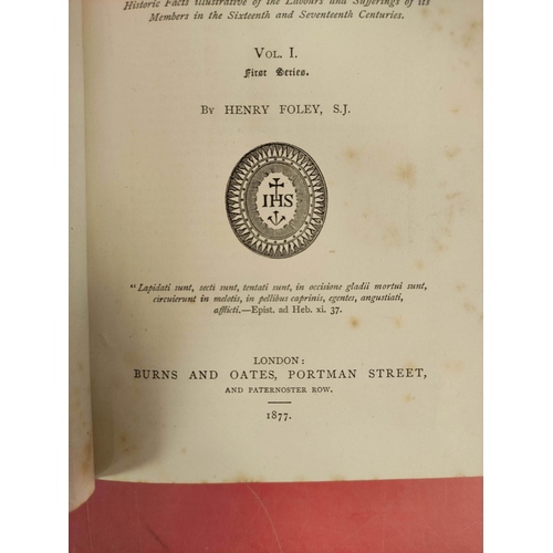 255 - SOCIETY OF JESUS.  Records of the English Province. Series 1 to 12 in five, & 3 others... 