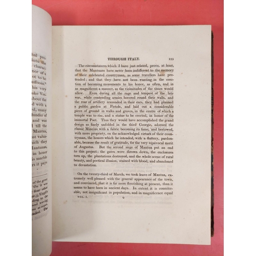 261 - EUSTACE JOHN C.  A Tour Through Italy. 2 vols. Quarto. Late half calf, marbled brds. &... 