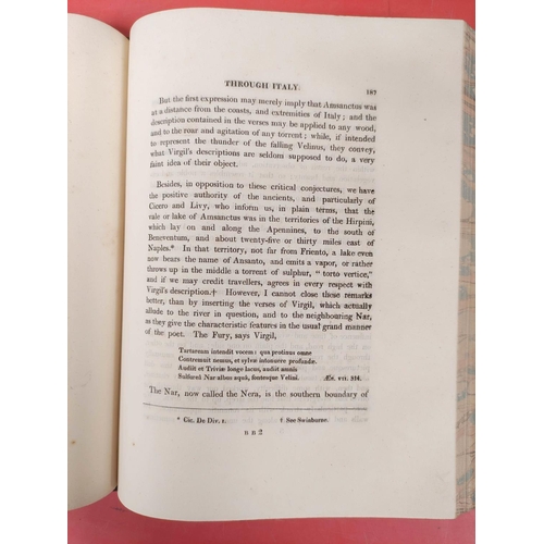 261 - EUSTACE JOHN C.  A Tour Through Italy. 2 vols. Quarto. Late half calf, marbled brds. &... 