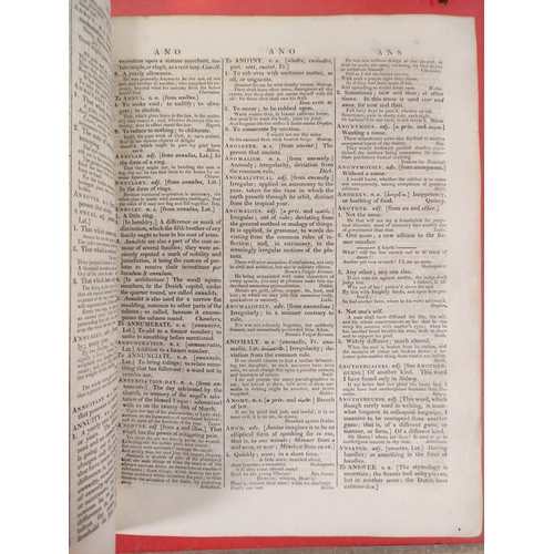 281 - JOHNSON SAMUEL.  A Dictionary of the English Language. 2 vols. Eng. port. frontis. Quarto.... 