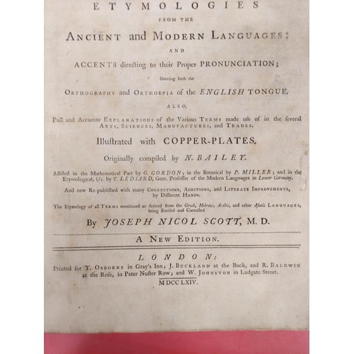 282 - SCOTT JOSEPH NICOL.  A New Universal Etymological English Dictionary. Folio. Eng. frontis ... 