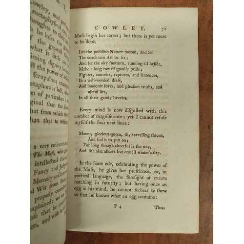 288 - JOHNSON SAMUEL.  The Lives of the Most Eminent English Poets. 4 vols. Eng. frontis. Calf, ... 