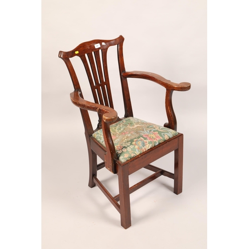 497 - Mahogany open arm chair