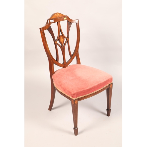 503 - Edwardian mahogany inlaid hall chair