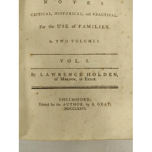 221 - HOLDEN LAWRENCE,  of Maldon.  A Paraphrase on the Book of Isaiah with Notes. 2 vols. ... 