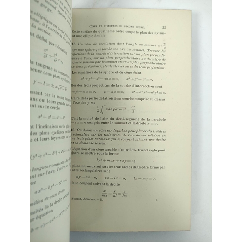 231 - KOEHLER J.  Exercices de Geometrie Analytique et de Geometrie Superieure. 2 vols. Text dia... 