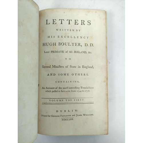 233 - BOULTER HUGH, Primate of all Ireland.  Letters ... to Several Ministers of State in England & So... 