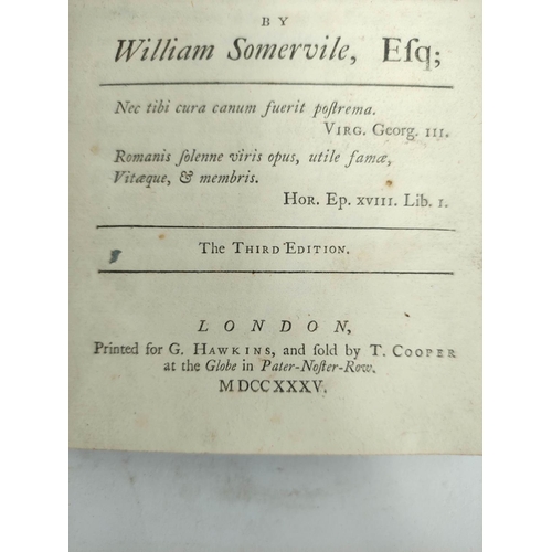 238 - SOMERVILE WILLIAM.  The Chace, A Poem. Calf. 3rd ed., 1735.