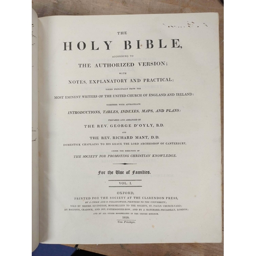 243 - D'OYLY GEORGE & MANT RICHARD.  The Holy Bible According to the Authorised Version. 3 v... 