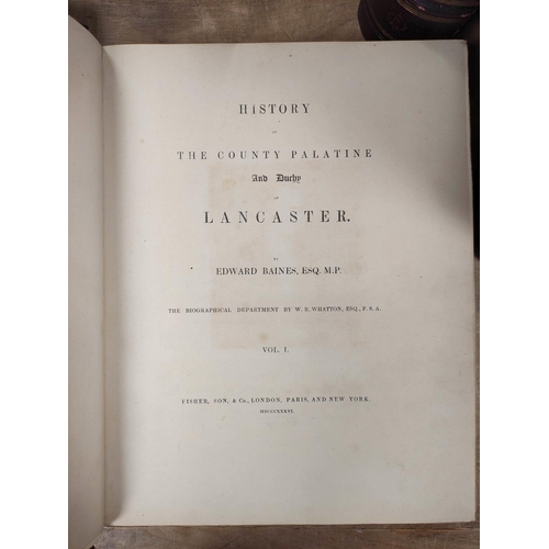 283 - BAINES EDWARD.  History of the County Palatine & Duchy of Lancaster. 4 vols. Eng. frontis & ... 