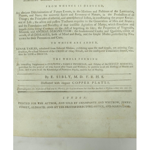 306 - SIBLY E.  A Key to Physic and the Occult Sciences with Appendix to Culpeper`s British Herbal. Eng. f... 