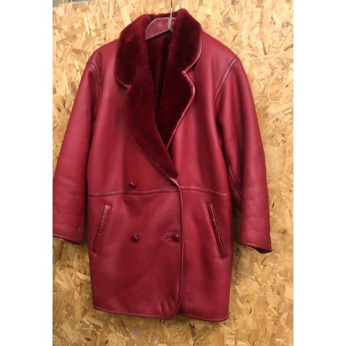 560 - Assortment of vintage Clothes including Kenzo red Sheepskin coat ( size 38) Escada, St John and Toma... 