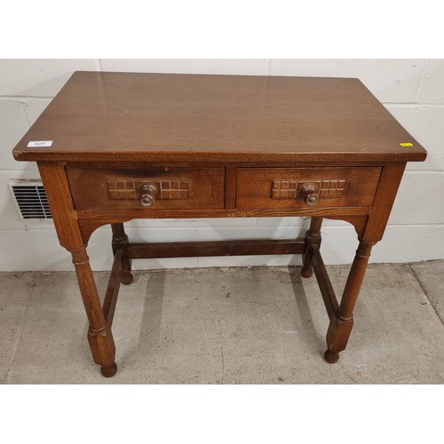 529 - Oak side table with two drawers