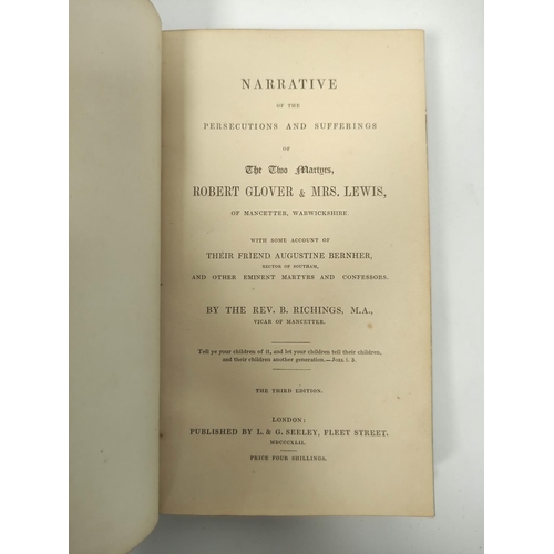 181 - RICHINGS REV. B., of Mancetter.  Narrative of the Persecutions & Sufferings of the Two Martyrs R... 