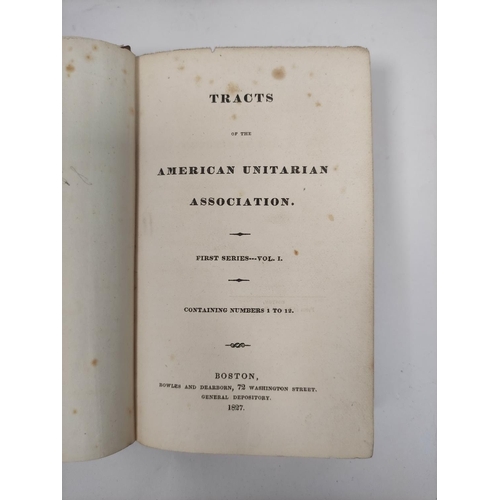 189 - AMERICAN UNITARIAN ASSOCIATION.  Tracts. 3 vols. containing nos. 1 to 39. Orig. brds., int... 