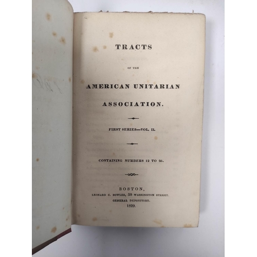 189 - AMERICAN UNITARIAN ASSOCIATION.  Tracts. 3 vols. containing nos. 1 to 39. Orig. brds., int... 