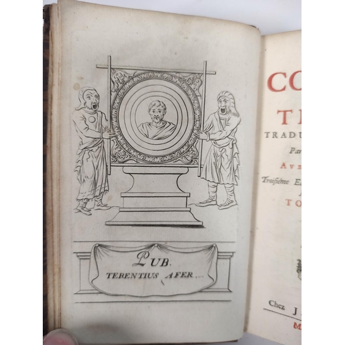 190 - D'ACIER MADAME (Trans).  Les Comedies de Terence. 3 vols. Eng. frontis & plates. Rubri... 