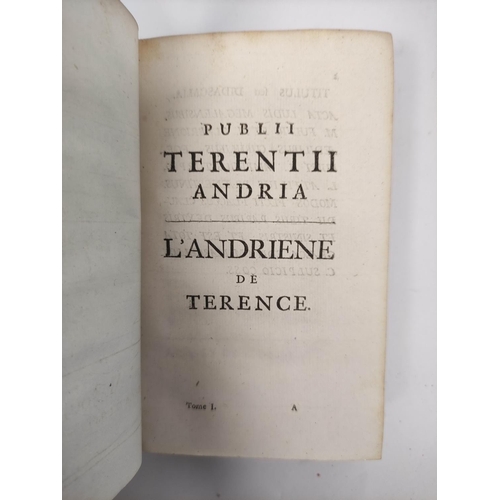 190 - D'ACIER MADAME (Trans).  Les Comedies de Terence. 3 vols. Eng. frontis & plates. Rubri... 