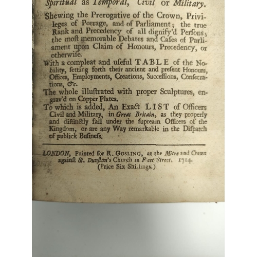 192 - GOSLING R. (Pubs).  The Laws of Honour or A Compendious Account of the Ancient Derivation ... 