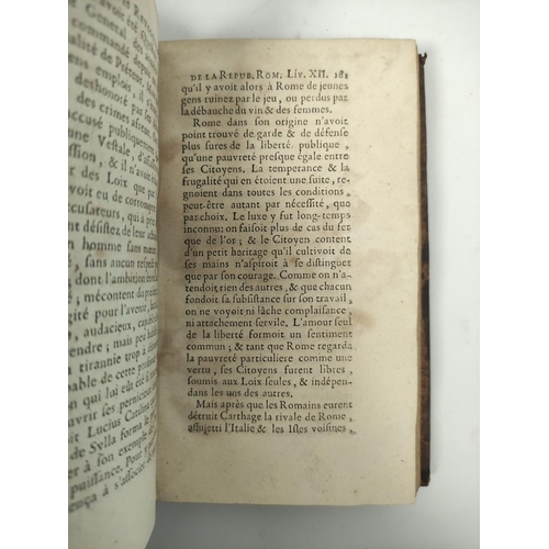 197 - DE VERTOT L'ABBÉ.  Histoire des Revolutions ... de la Republique Romaine. 3 vols. 12mo. Old calf. Bo... 