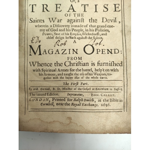 205 - (GURNALL WILLIAM). The Christian in Compleat Armour. Quarto. Internal browning & some foxing. 16... 