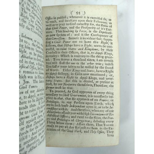 207 - BANGOR BISHOP OF. A thick volume of his works or works re. him in rebacked calf. A Sermon Preach`d B... 