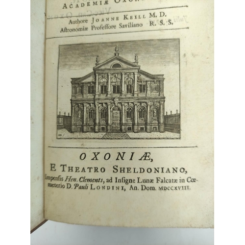 210 - KEILL JOHN. Introductio ad Veram Astronomiam seu Lectiones Astronomicae. 2 fldg. eng. plates of luna... 