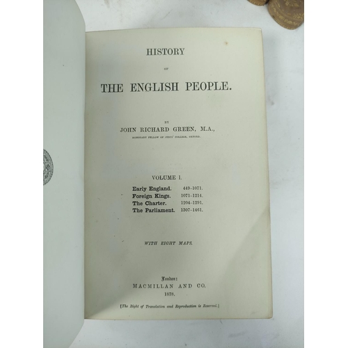 214 - GREEN JOHN R.  History of the English People. 4 vols. Maps. Nice half calf, gilt backs. 18... 